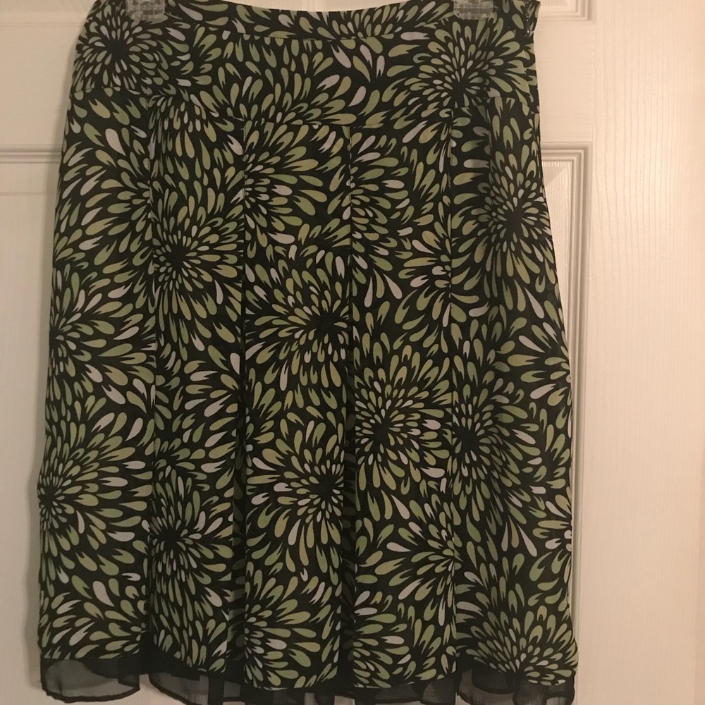 Lime Green Floral Skirt - Last Cal